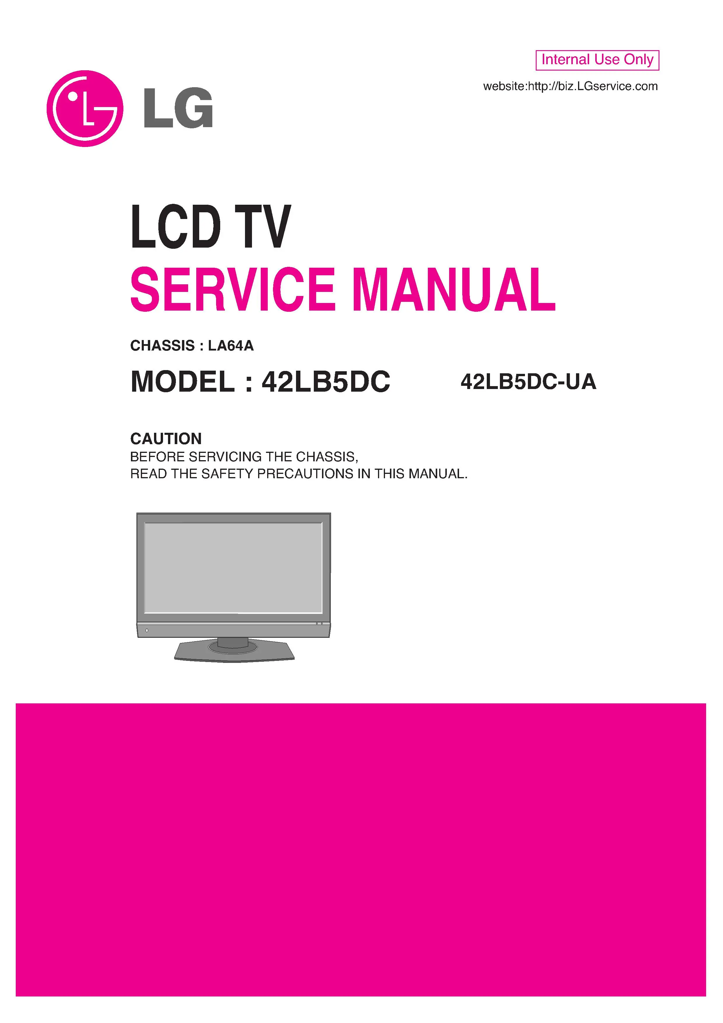 Lg 42lb5d ua service manual cover with photo's of Beko dryers, model code and contents