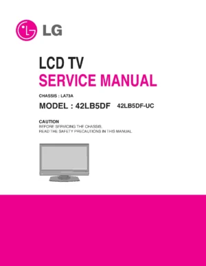 Lg 42lb5d uc service manual cover with photo's of Beko dryers, model code and contents