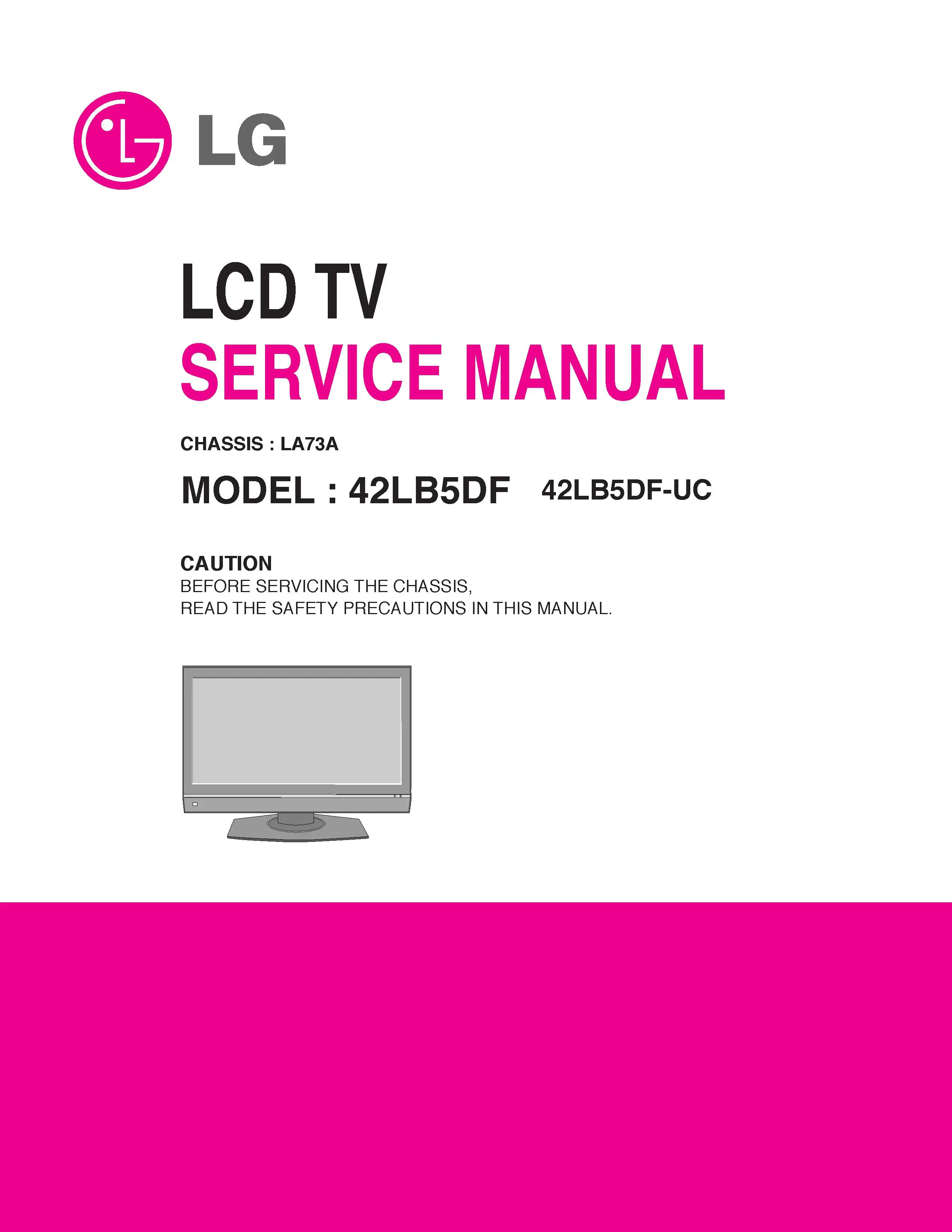 Lg 42lb5d uc service manual cover with photo's of Beko dryers, model code and contents