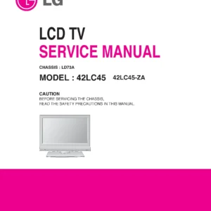 Lg 42lc45 42lc45 za service manual cover with photo's of Beko dryers, model code and contents