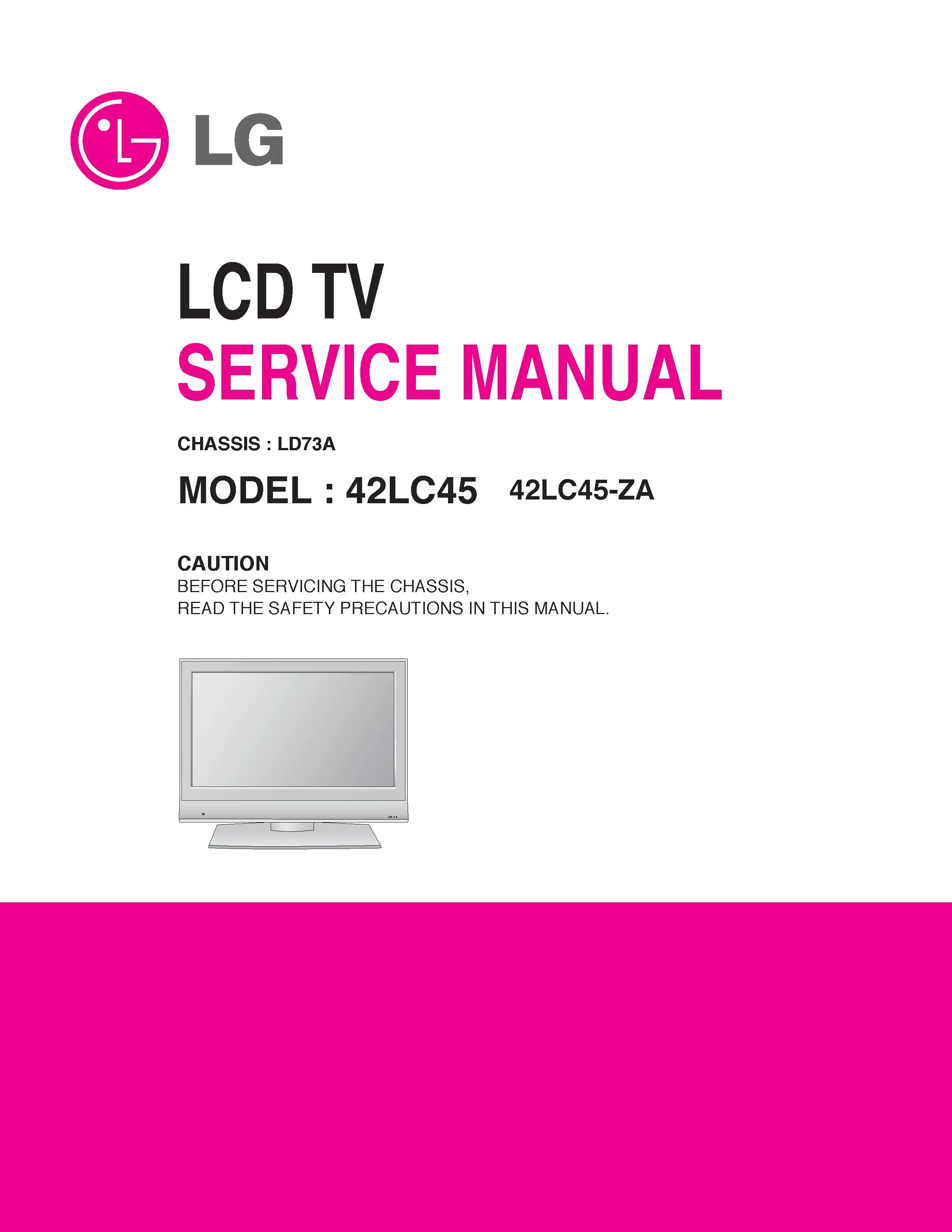 Lg 42lc45 42lc45 za service manual cover with photo's of Beko dryers, model code and contents