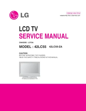 Lg 42lc55 42lc55 za service manual cover with photo's of Beko dryers, model code and contents