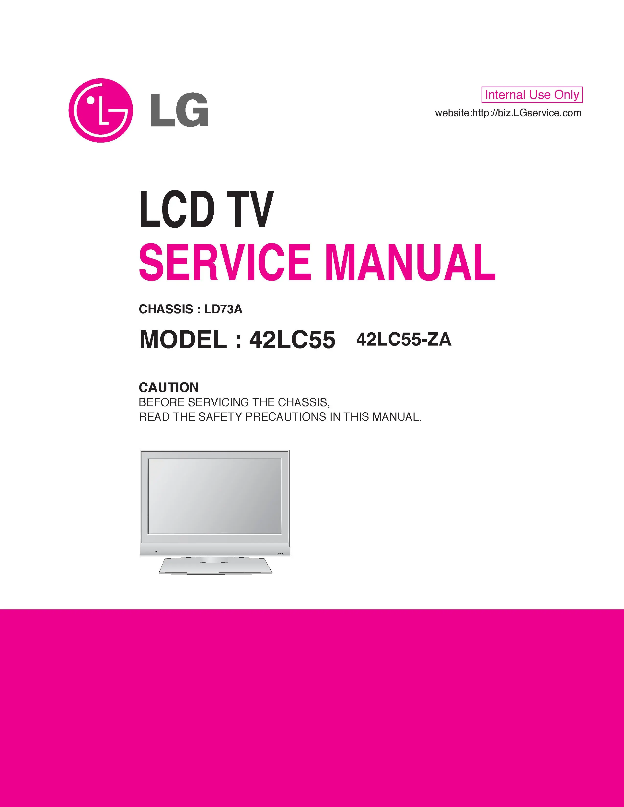 Lg 42lc55 42lc55 za service manual cover with photo's of Beko dryers, model code and contents