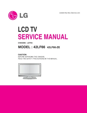 Lg 42lf66 service manual cover with photo's of Beko dryers, model code and contents