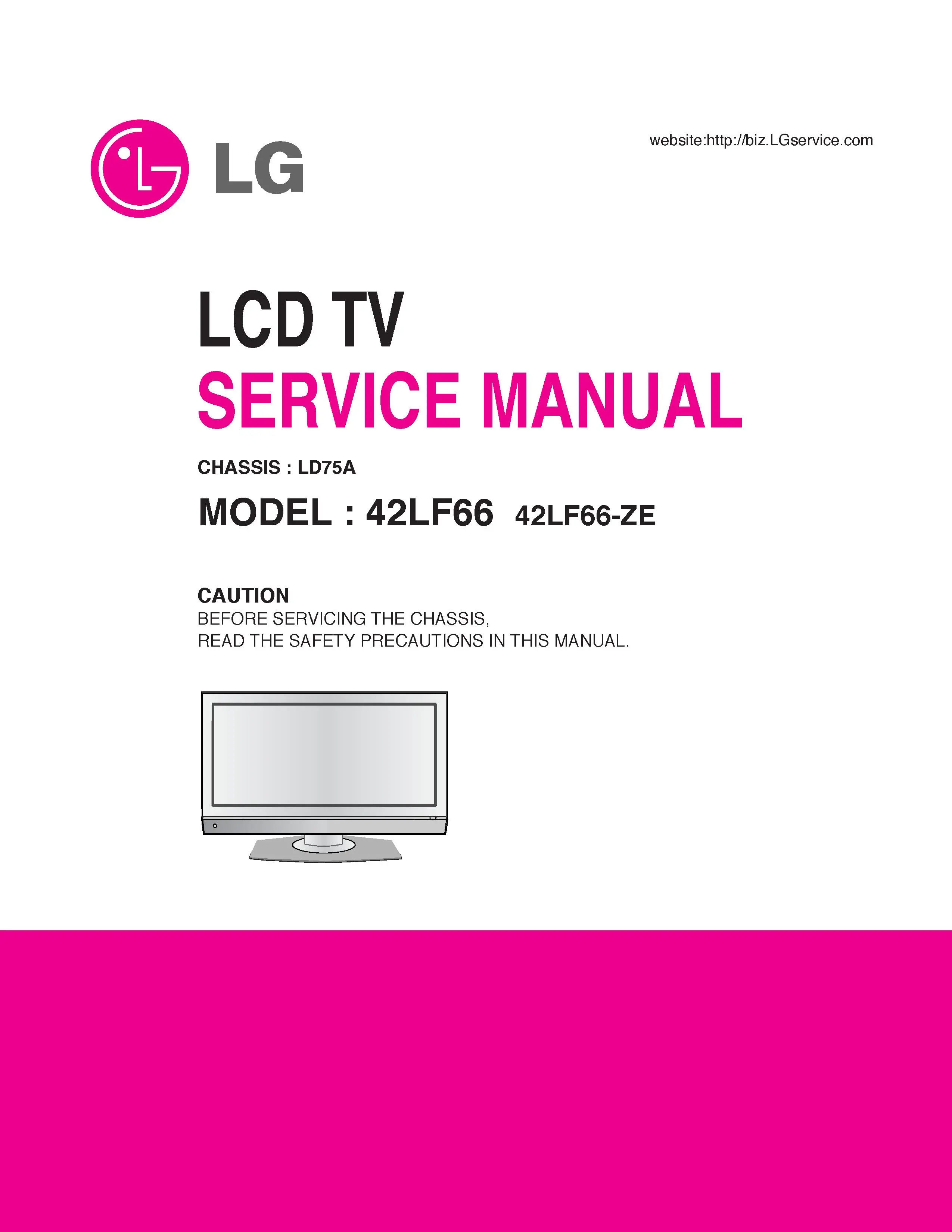 Lg 42lf66 service manual cover with photo's of Beko dryers, model code and contents