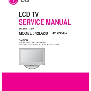 Lg 42lg30 ua service manual cover with photo's of Beko dryers, model code and contents