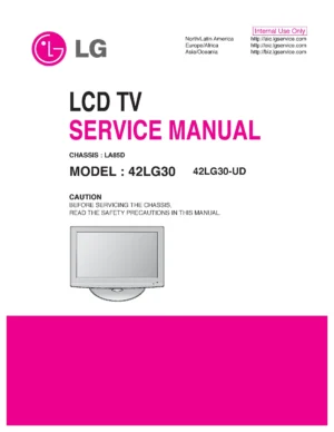 Lg 42lg30 ud service manual cover with photo's of Beko dryers, model code and contents