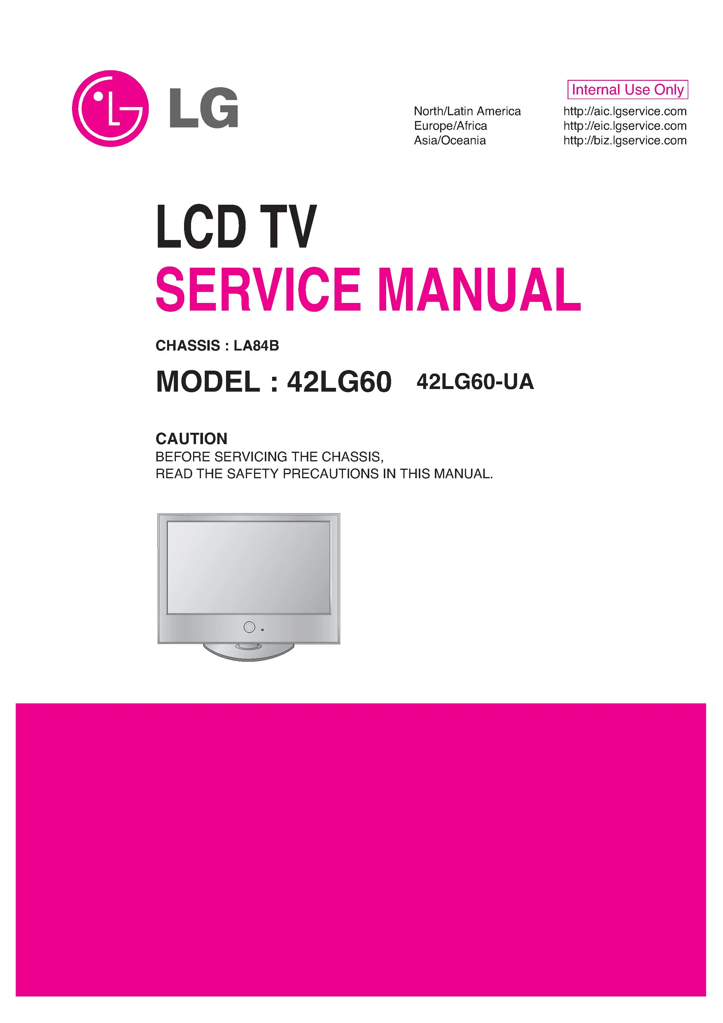 Lg 42lg60 ug service manual cover with photo's of Beko dryers, model code and contents