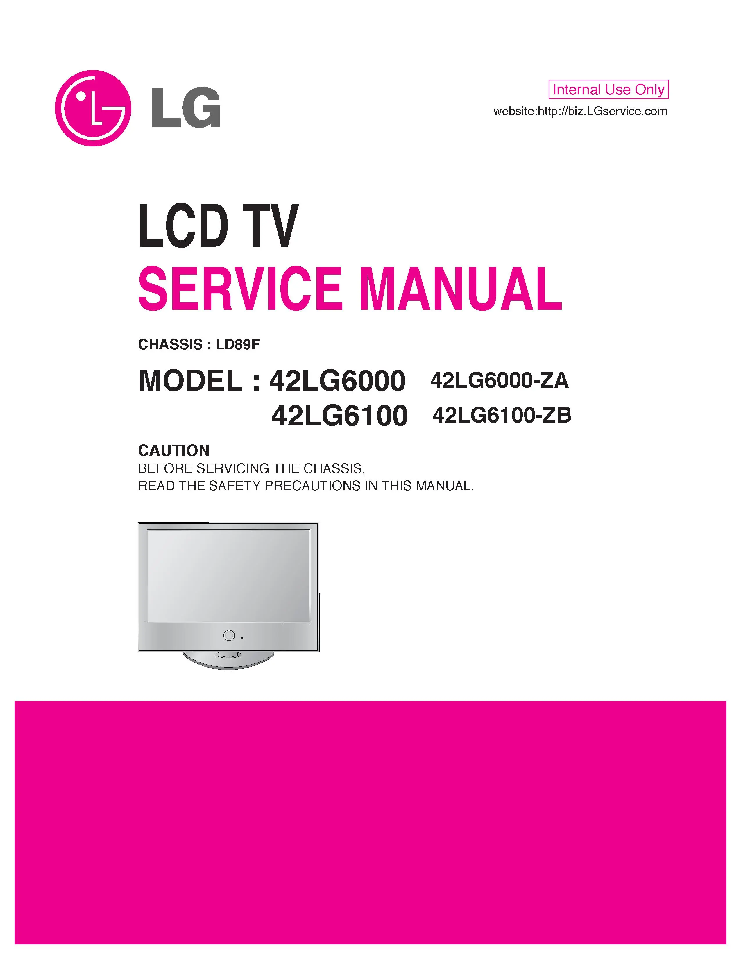 Lg 42lg6000 service manual cover with photo's of Beko dryers, model code and contents