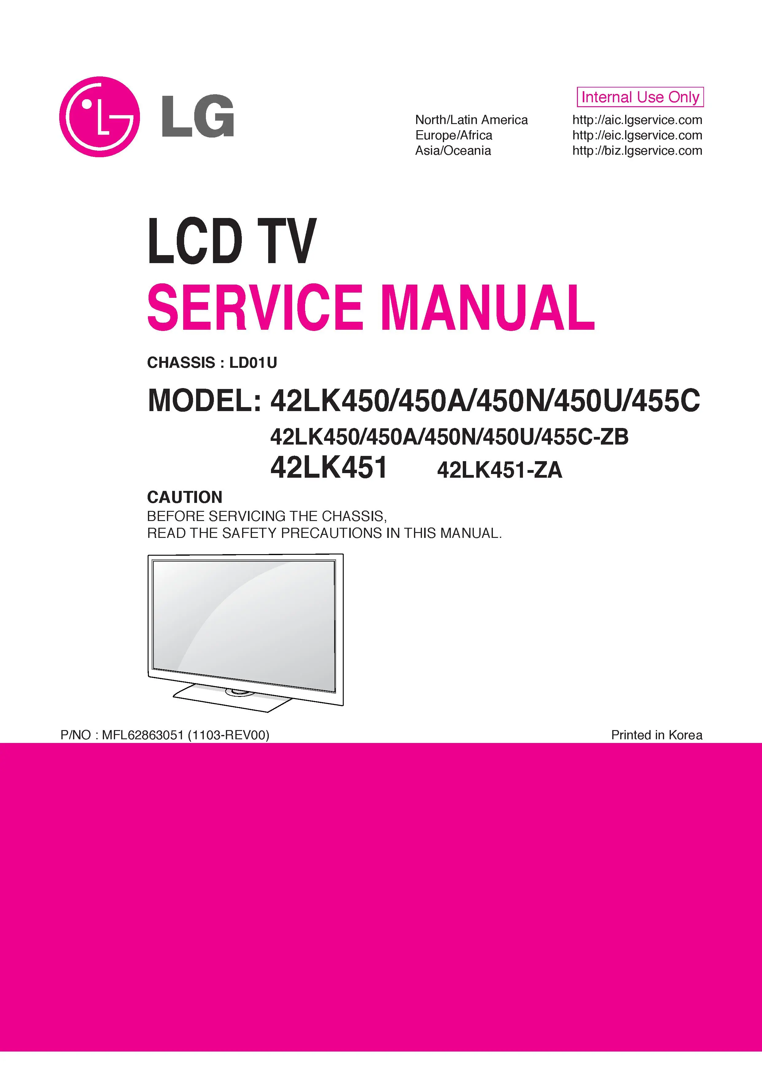 Lg 42lk450u zb service manual cover with photo's of Beko dryers, model code and contents