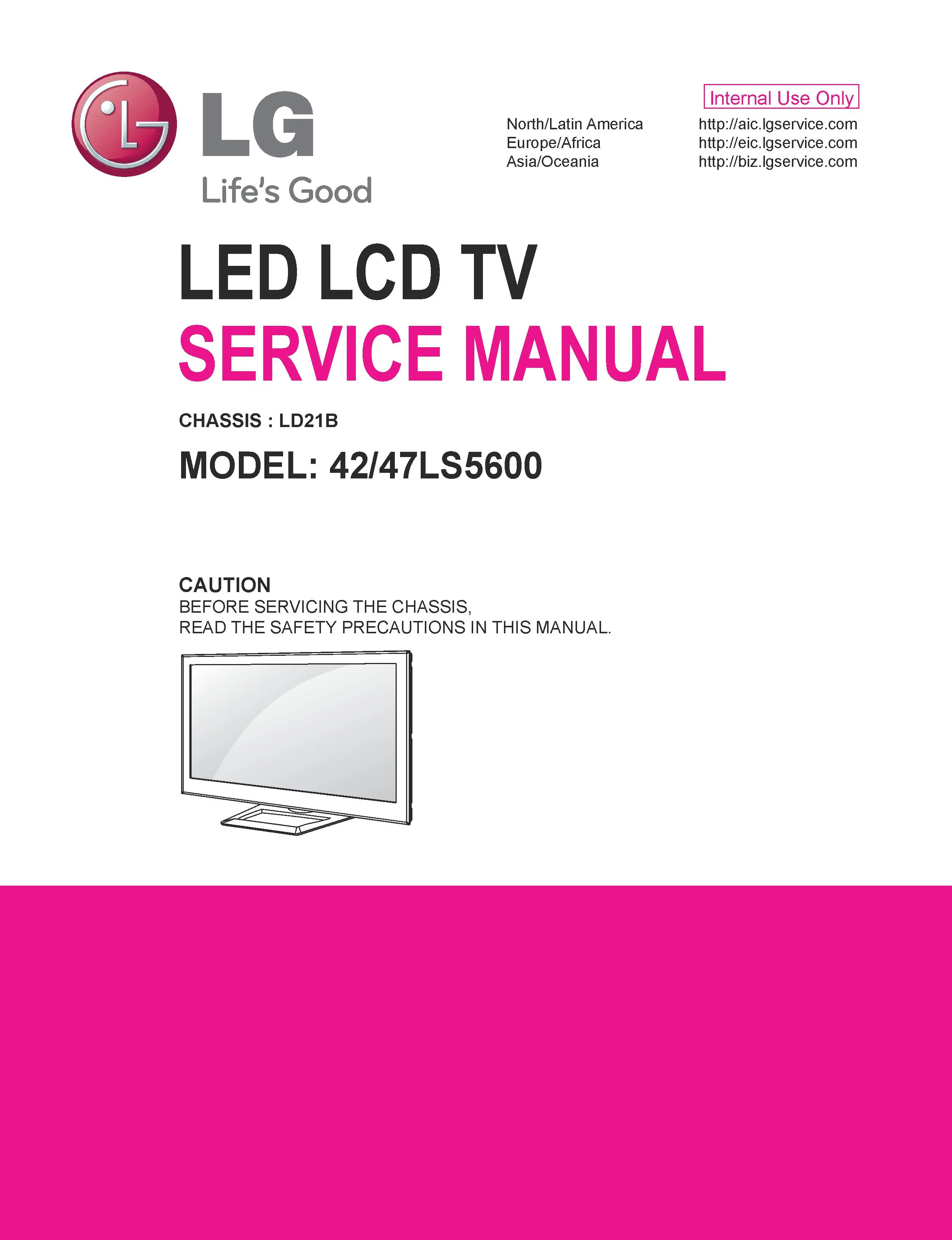 Lg 42ls5600 cb service manual cover with photo's of Beko dryers, model code and contents