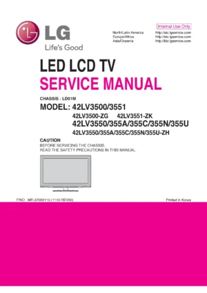 Lg 42lv3500 zg service manual cover with photo's of Beko dryers, model code and contents