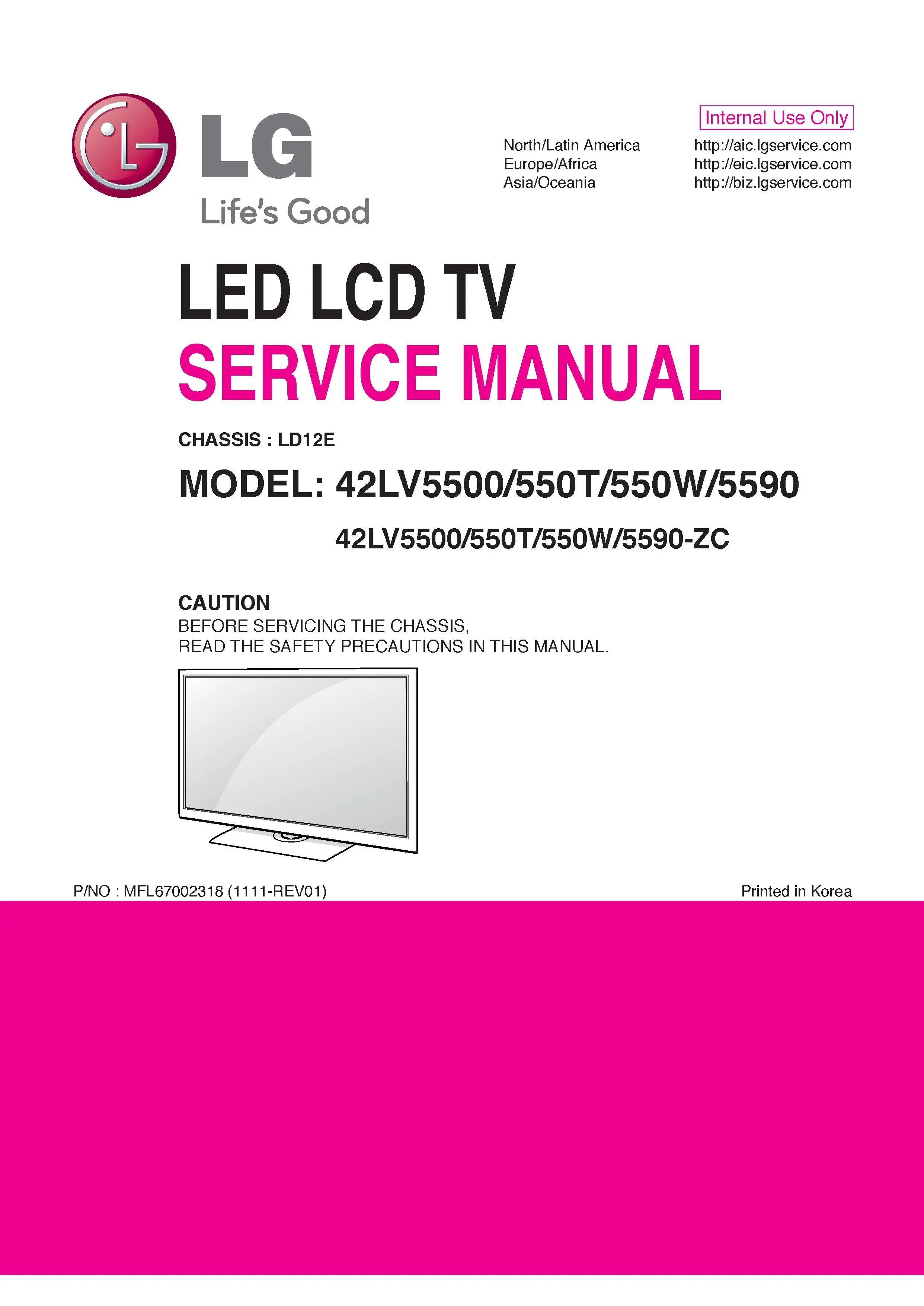 Lg 42lv5500 zc service manual cover with photo's of Beko dryers, model code and contents
