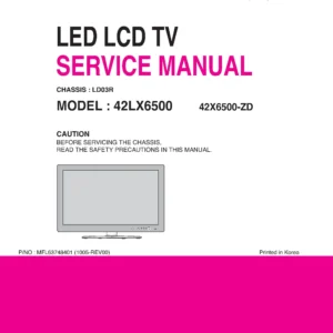 Lg 42lx6500 42lx6500 zd service manual cover with photo's of Beko dryers, model code and contents