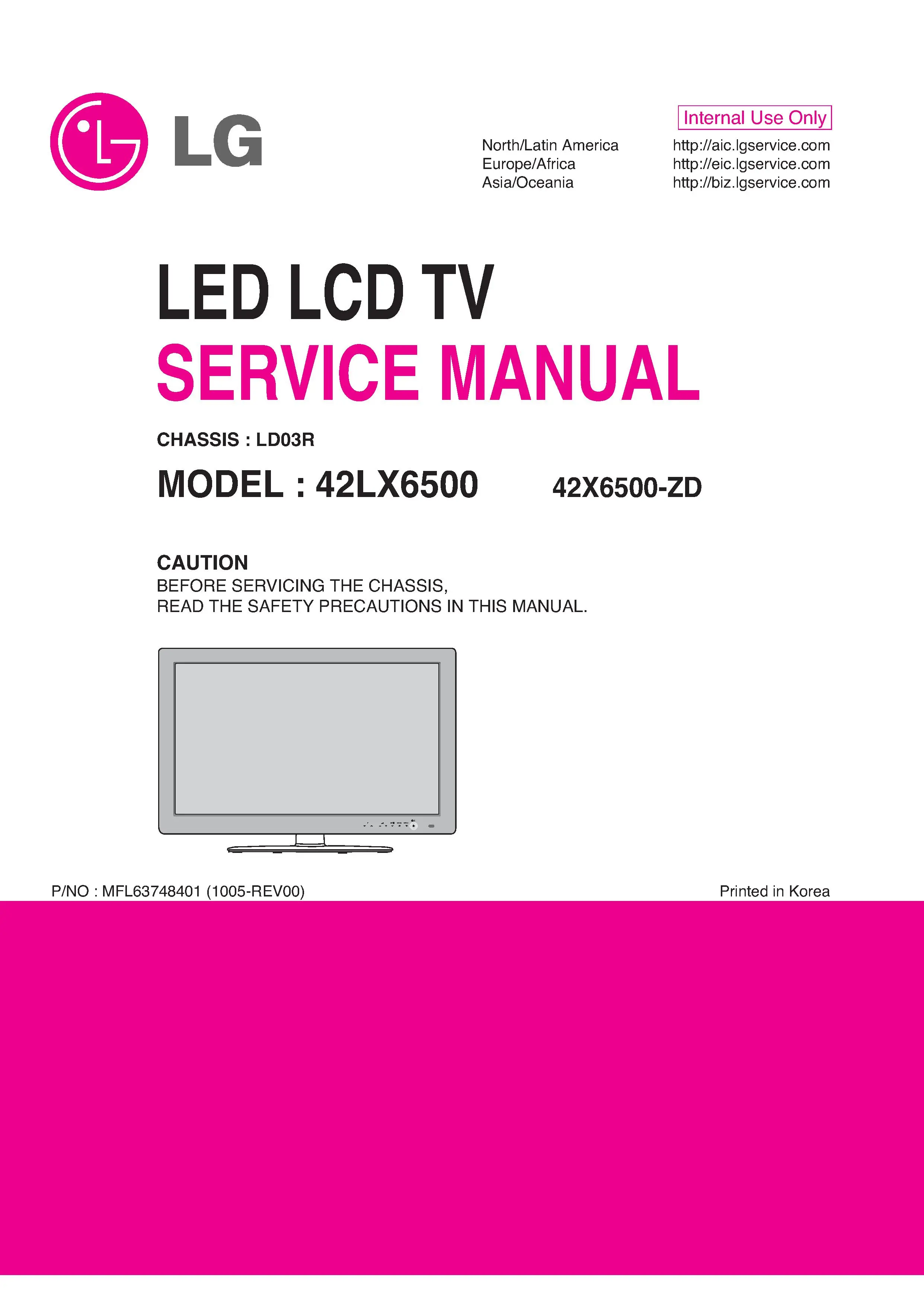 Lg 42lx6500 42lx6500 zd service manual cover with photo's of Beko dryers, model code and contents