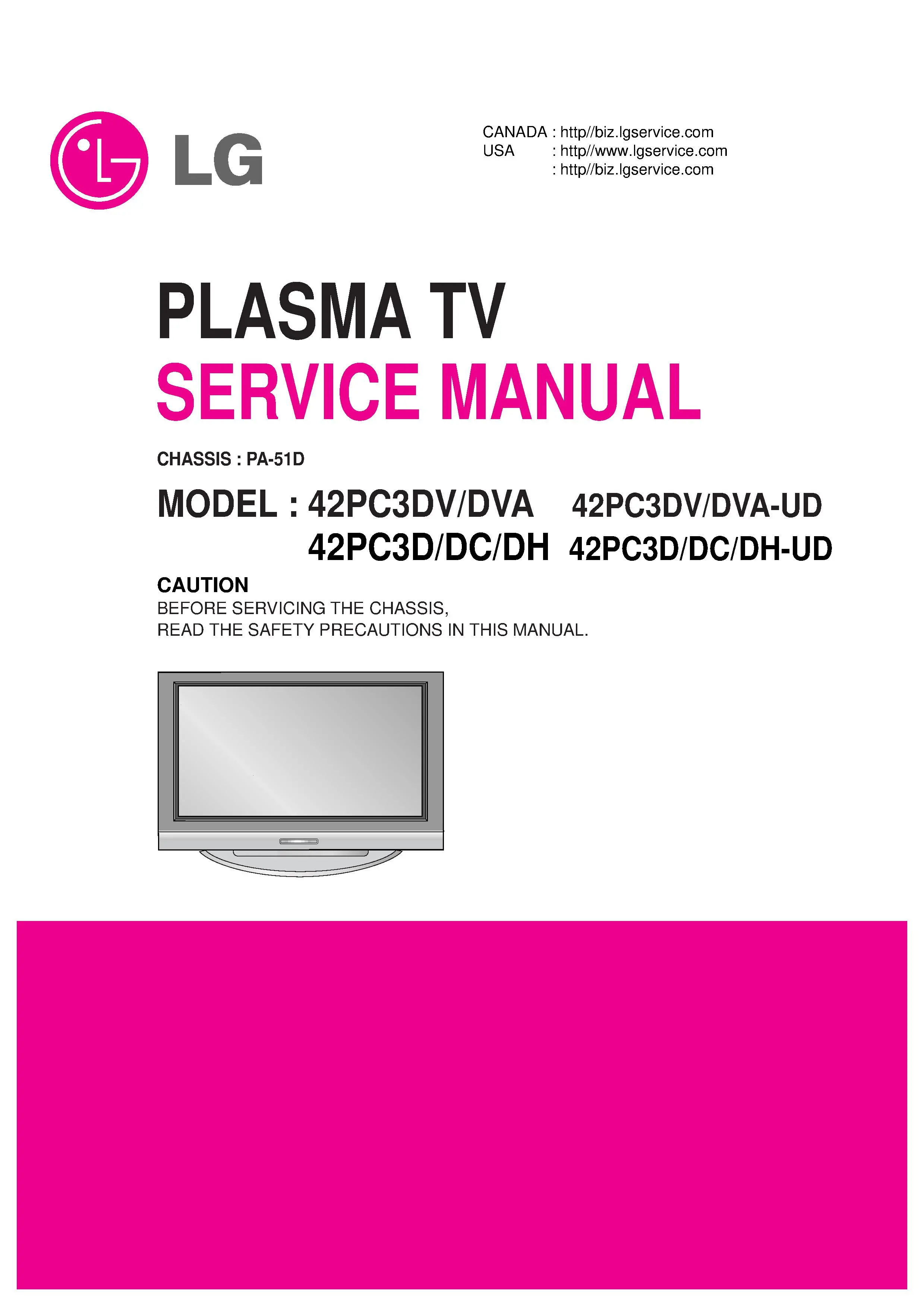Lg 42pc3d 42pc3dv service manual cover with photo's of Beko dryers, model code and contents