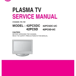 Lg 42pc5d 42pc5dc service manual cover with photo's of Beko dryers, model code and contents
