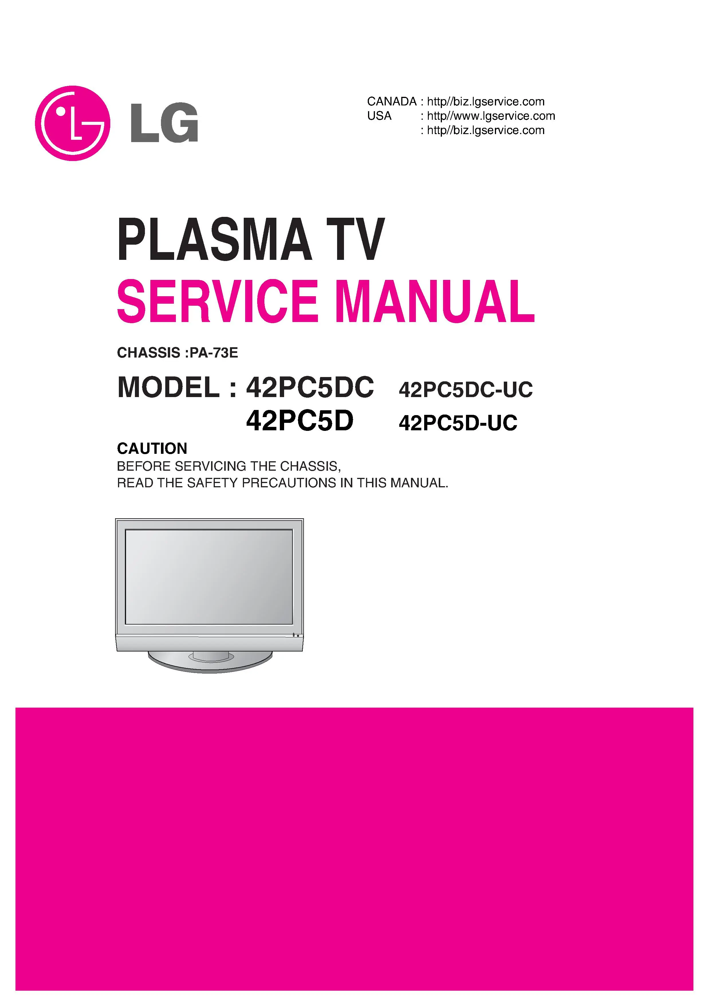 Lg 42pc5d 42pc5dc service manual cover with photo's of Beko dryers, model code and contents