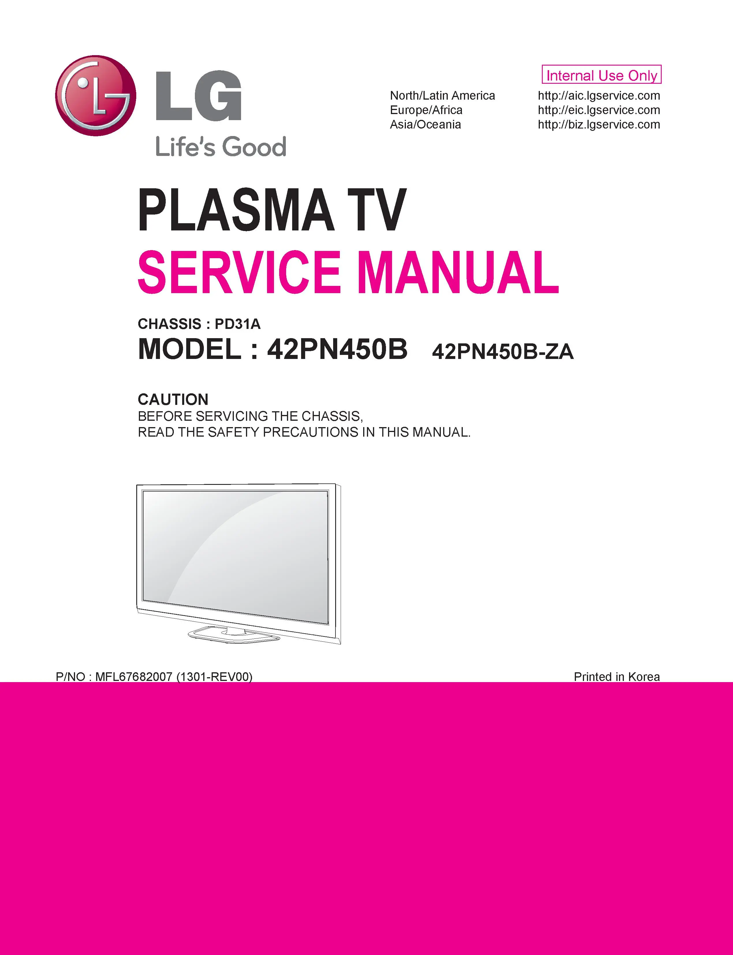 Lg 42pn450b service manual cover with photo's of Beko dryers, model code and contents