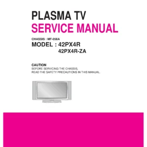 Lg 42px4r service manual cover with photo's of Beko dryers, model code and contents