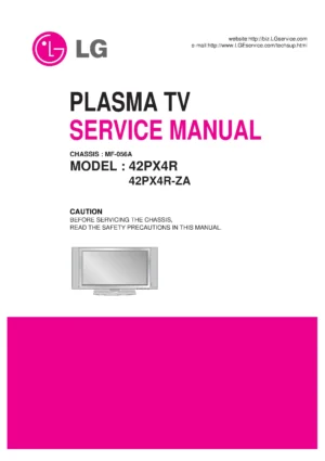 Lg 42px4r service manual cover with photo's of Beko dryers, model code and contents