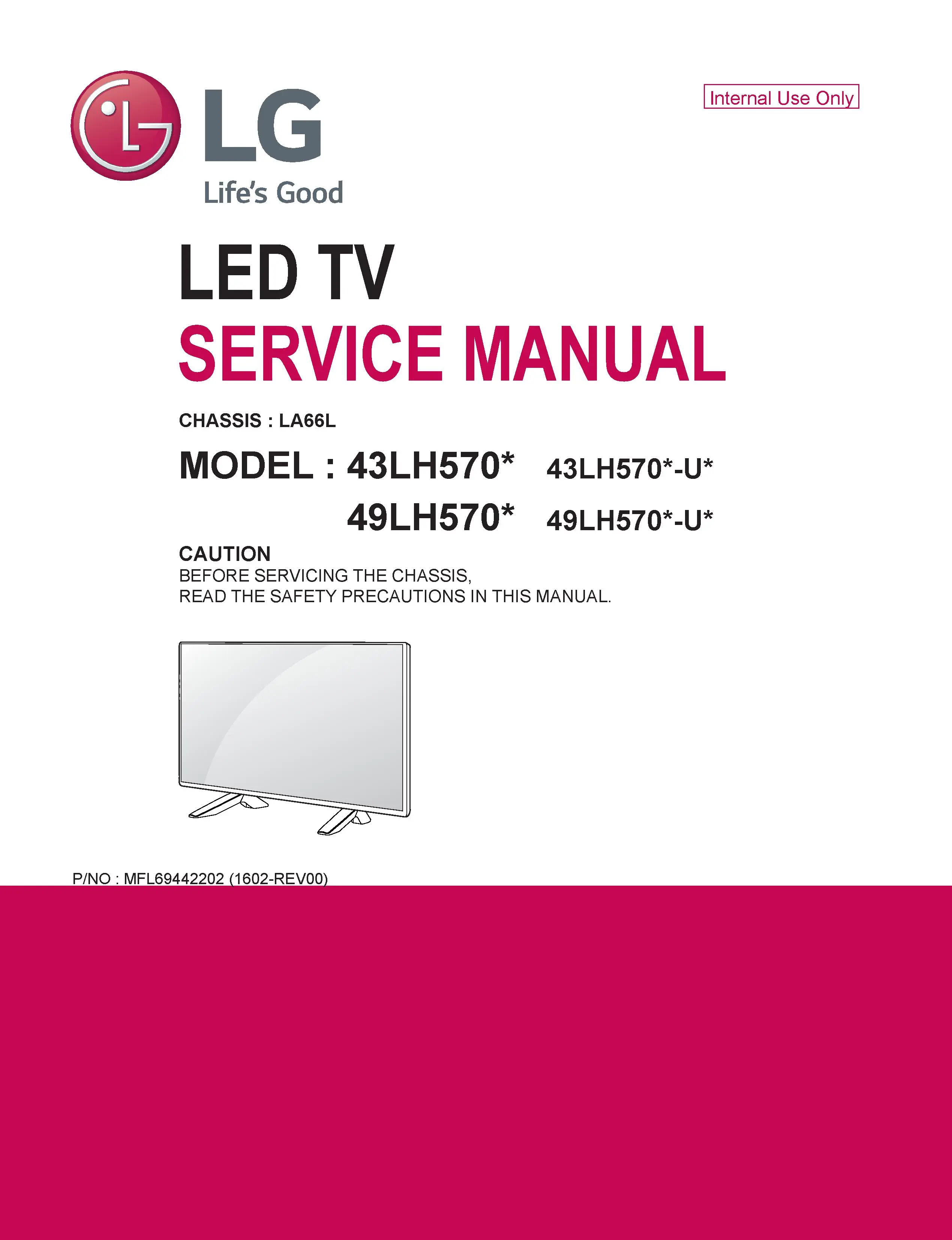 Lg 43lh570a service manual cover with photo's of Beko dryers, model code and contents