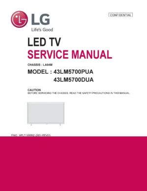 Lg 43lm5700pua 43lm5700dua service manual cover with photo's of Beko dryers, model code and contents