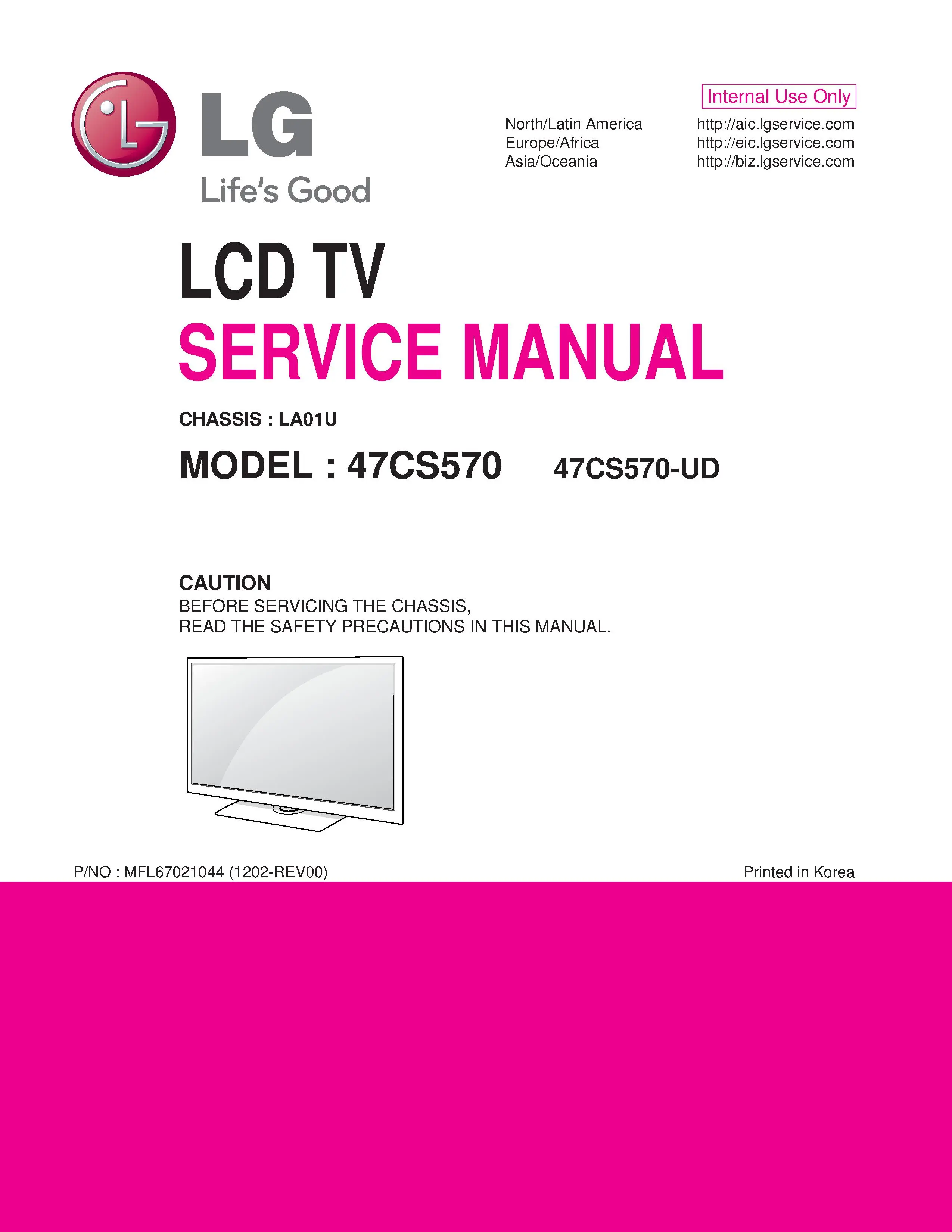 Lg 47cs570 service manual cover with photo's of Beko dryers, model code and contents