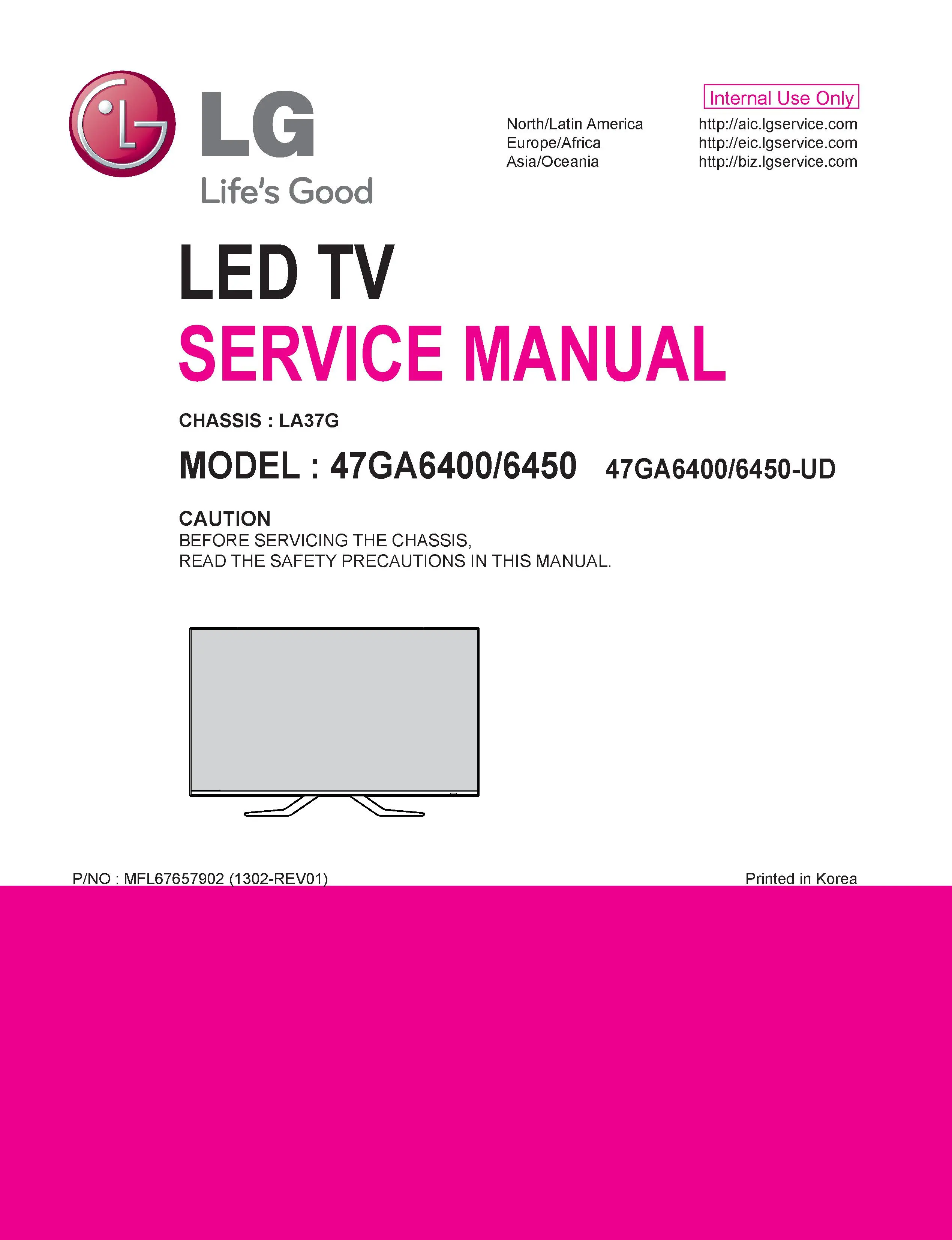 Lg 47ga6450 ud service manual cover with photo's of Beko dryers, model code and contents