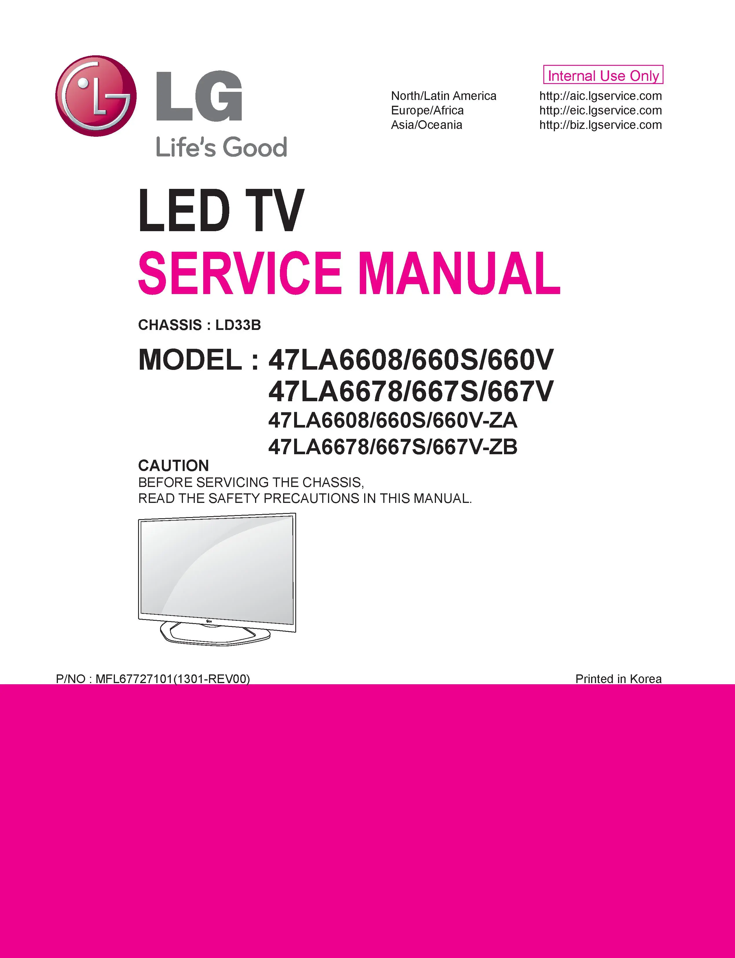 Lg 47la660v service manual cover with photo's of Beko dryers, model code and contents