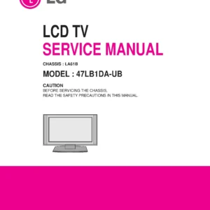 Lg 47lb1da 47lb1da ub service manual cover with photo's of Beko dryers, model code and contents