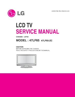 Lg 47lf65 47lf65 zc service manual cover with photo's of Beko dryers, model code and contents
