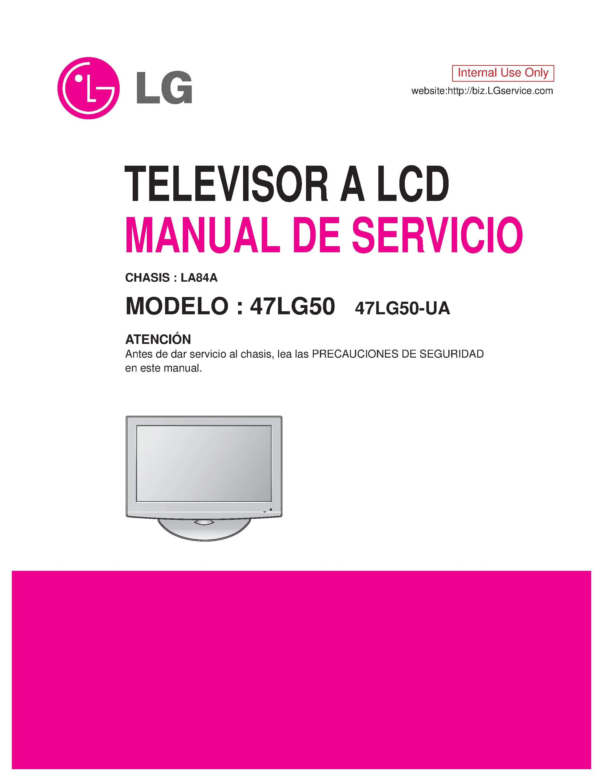 Lg 47lg50 ua es service manual cover with photo's of Beko dryers, model code and contents