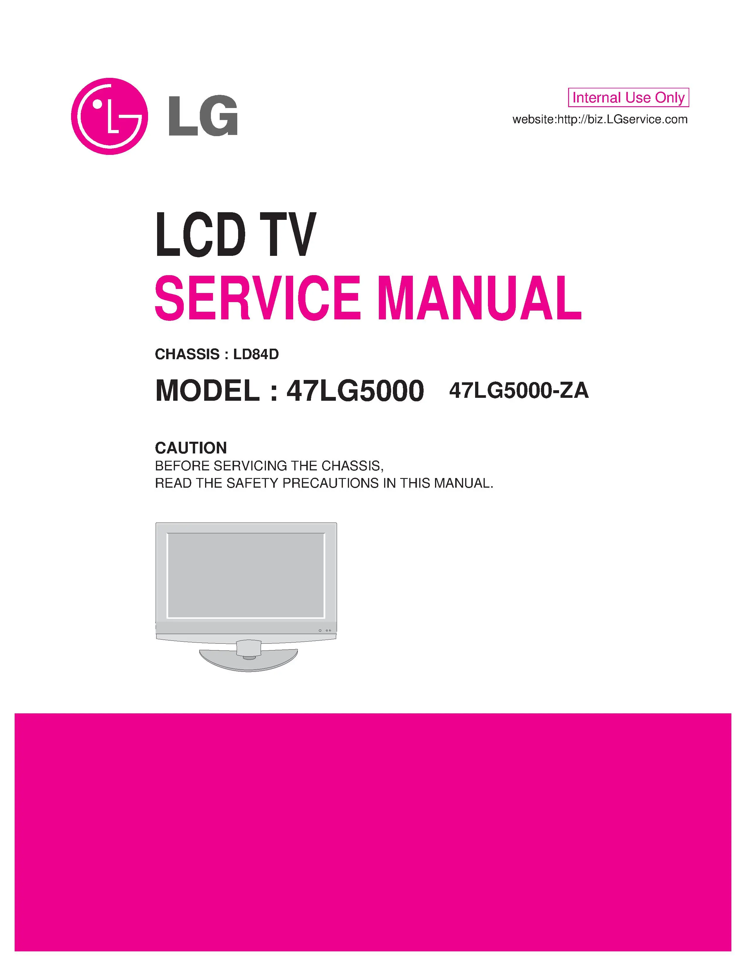 Lg 47lg5000 service manual cover with photo's of Beko dryers, model code and contents