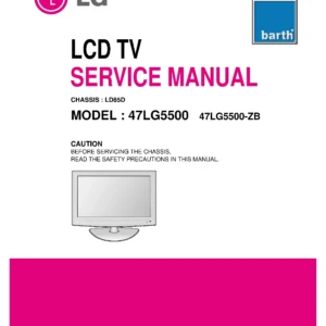 Lg 47lg5500 zb service manual cover with photo's of Beko dryers, model code and contents