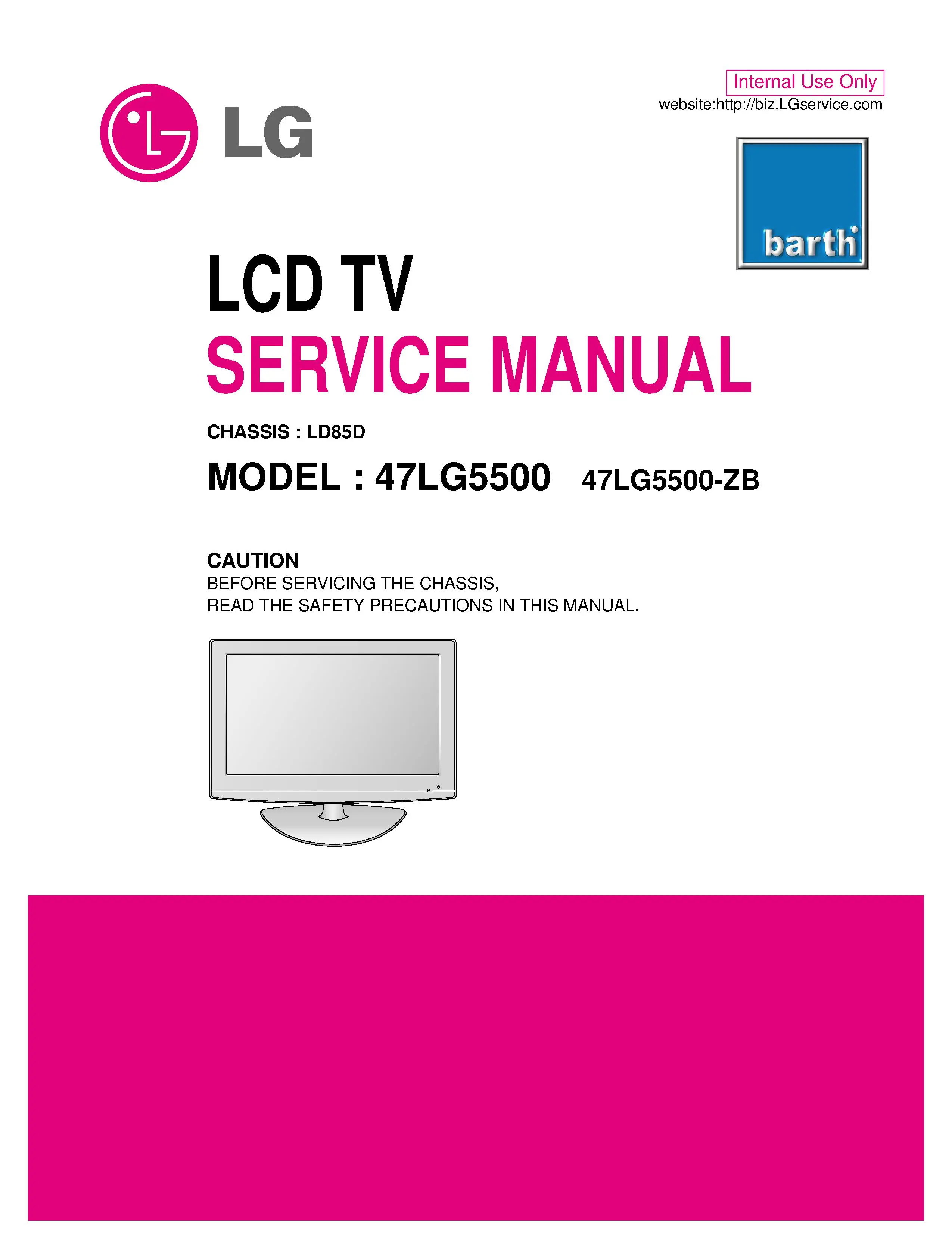 Lg 47lg5500 zb service manual cover with photo's of Beko dryers, model code and contents