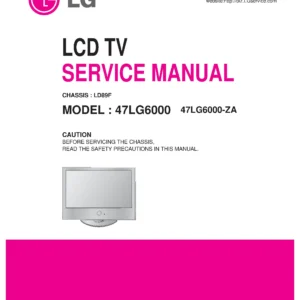 Lg 47lg6000 full service manual cover with photo's of Beko dryers, model code and contents