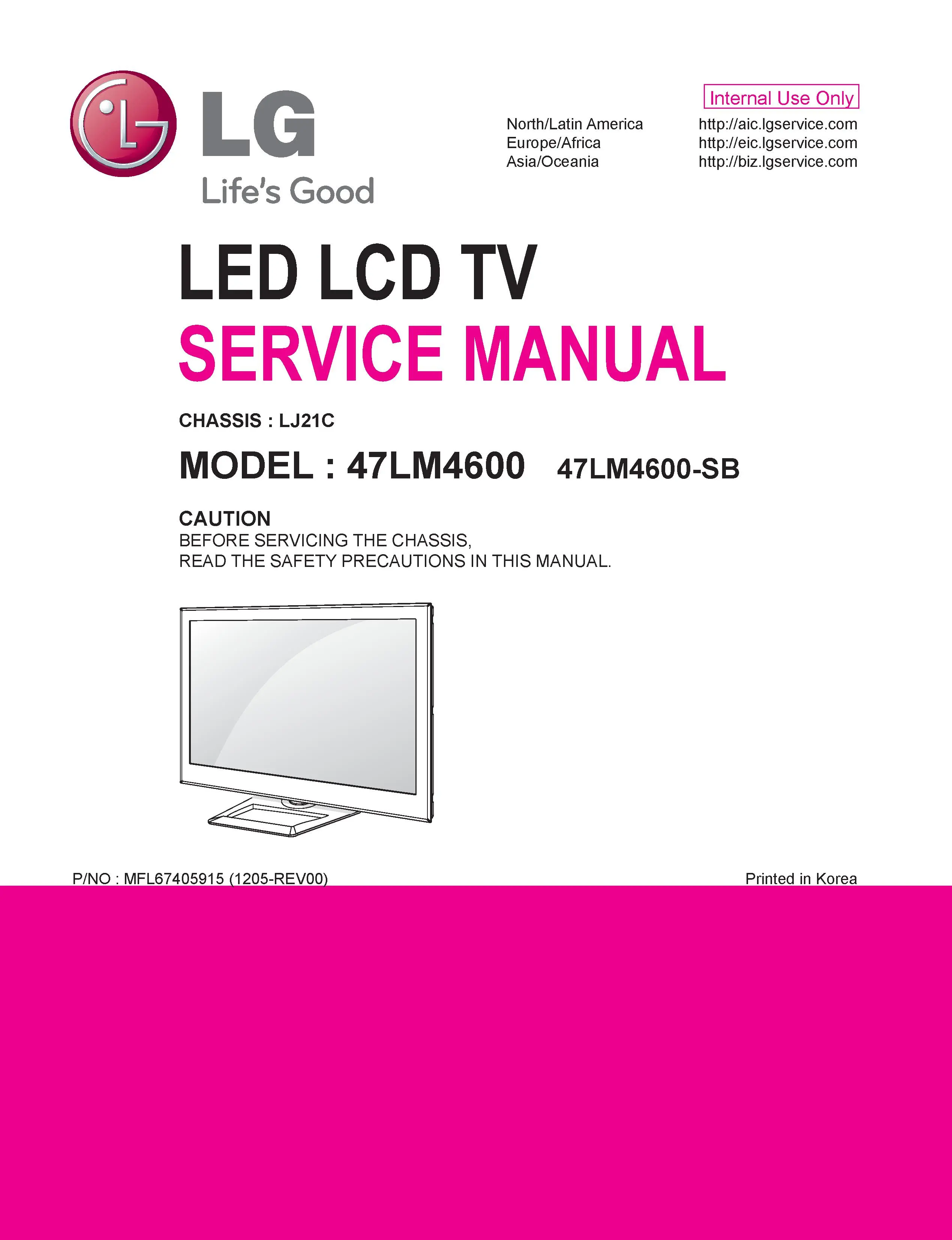 Lg 47lm4600 sb service manual cover with photo's of Beko dryers, model code and contents