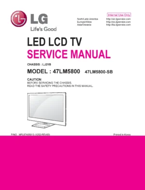 Lg 47lm5800 sb service manual cover with photo's of Beko dryers, model code and contents