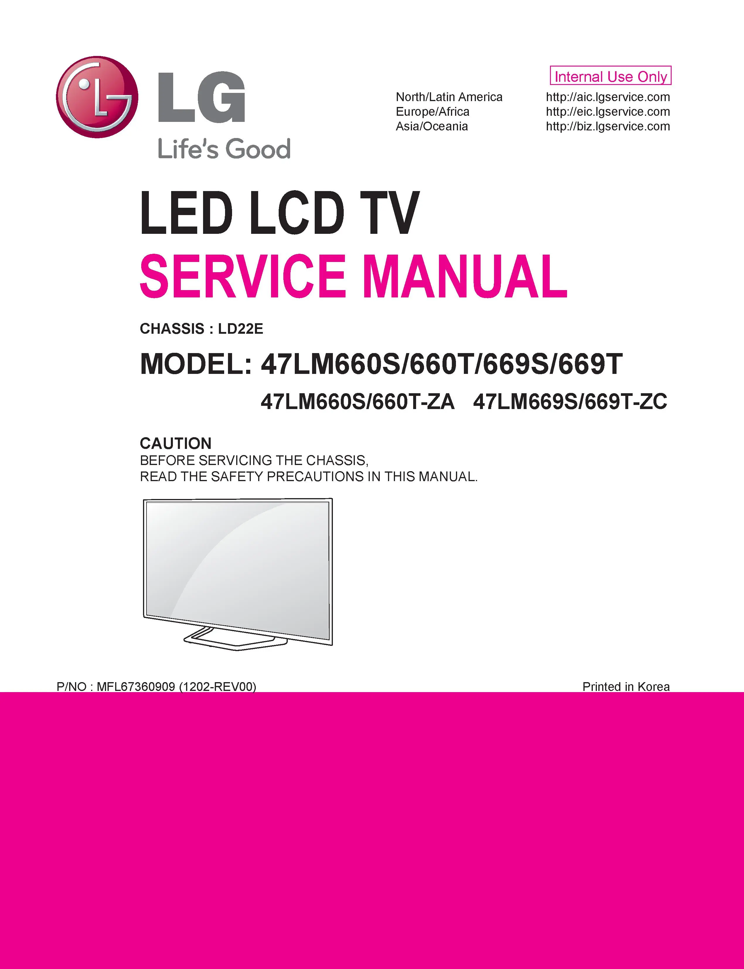 Lg 47lm660t service manual cover with photo's of Beko dryers, model code and contents