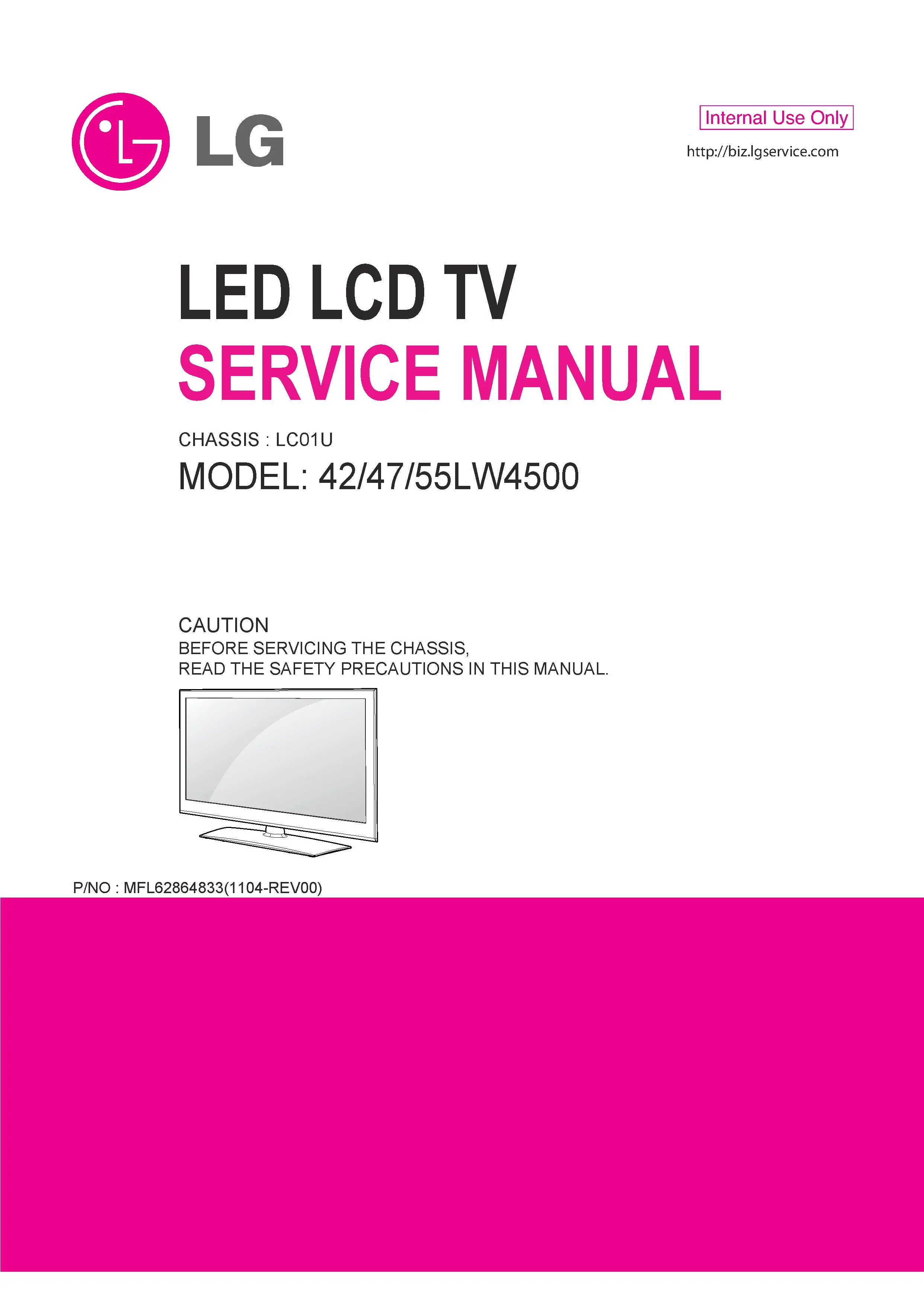 Lg 47lw4500 ca service manual cover with photo's of Beko dryers, model code and contents