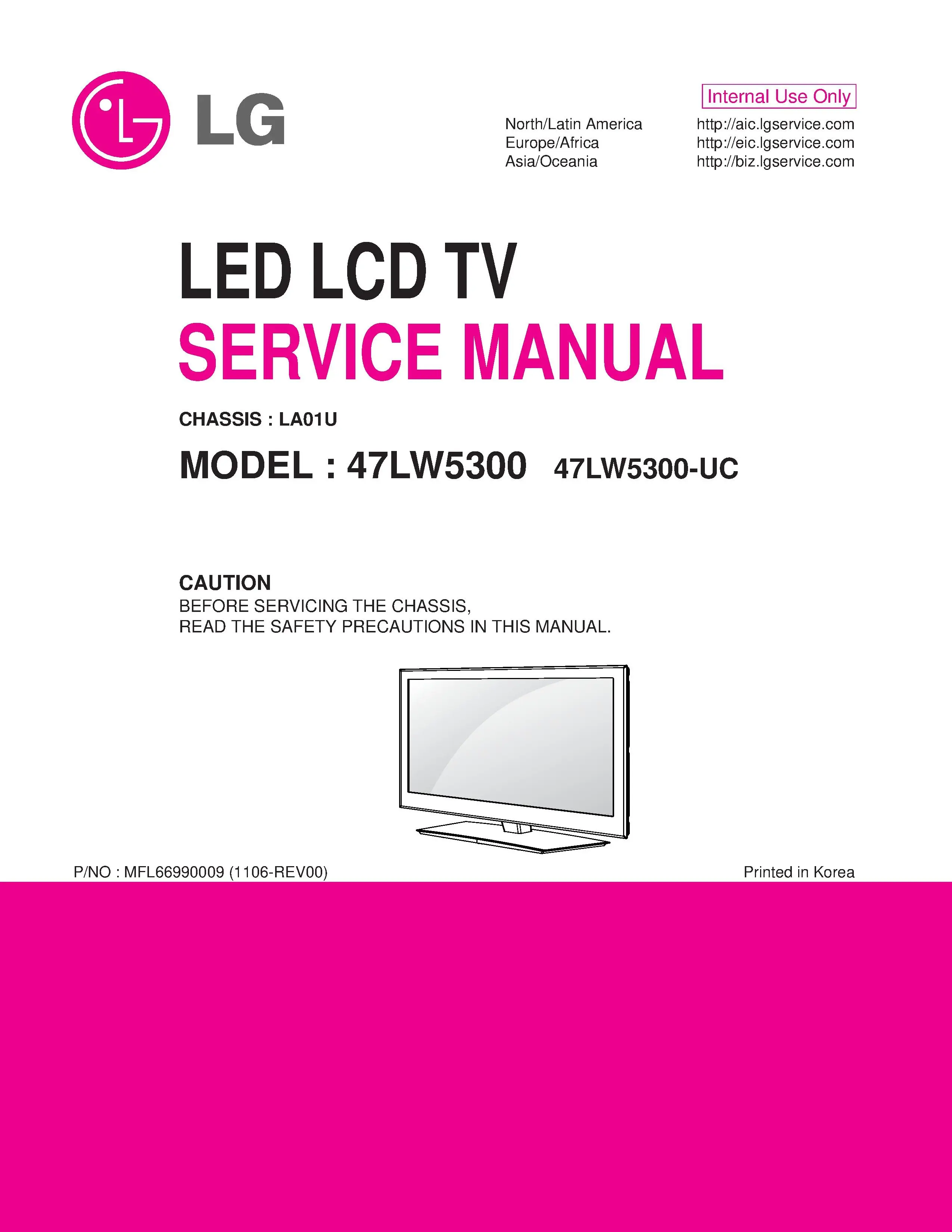 Lg 47lw5300 uc service manual cover with photo's of Beko dryers, model code and contents