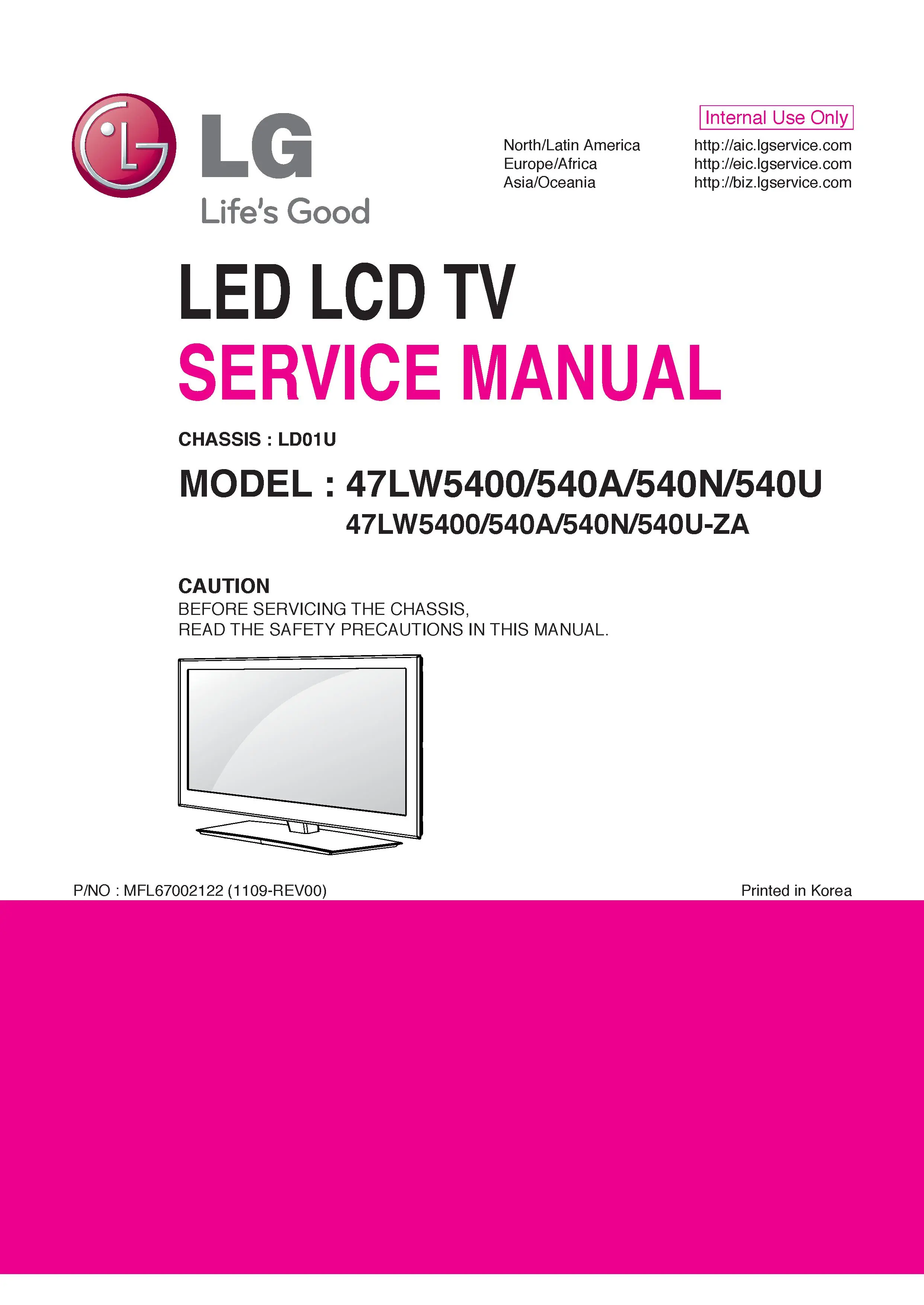 Lg 47lw540u service manual cover with photo's of Beko dryers, model code and contents