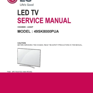 Lg 49sk8000pua service manual cover with photo's of Beko dryers, model code and contents