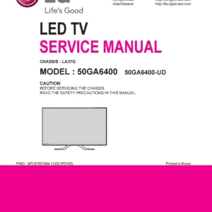Lg 50ga6400 ud service manual cover with photo's of Beko dryers, model code and contents