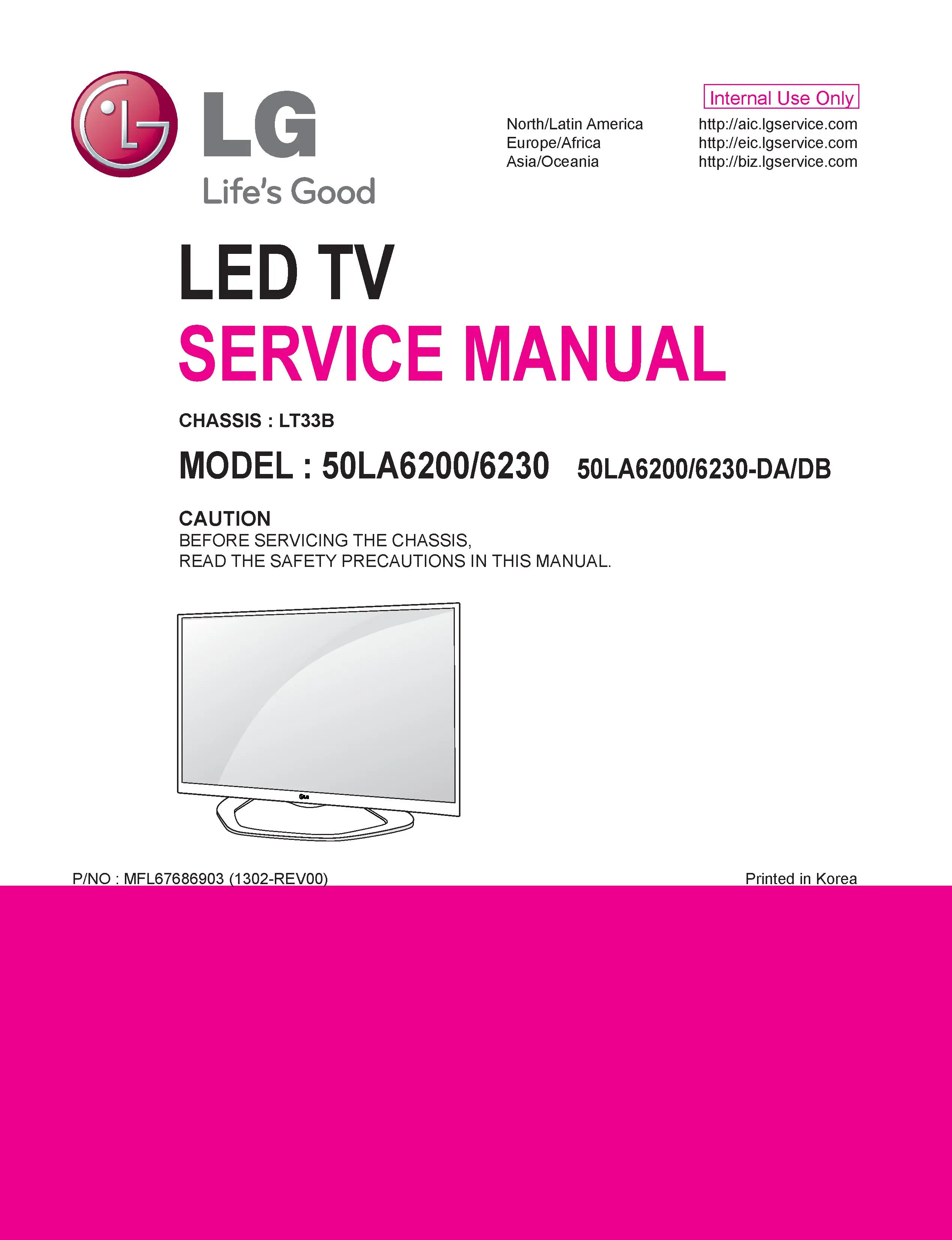 Lg 50la6230 db service manual cover with photo's of Beko dryers, model code and contents