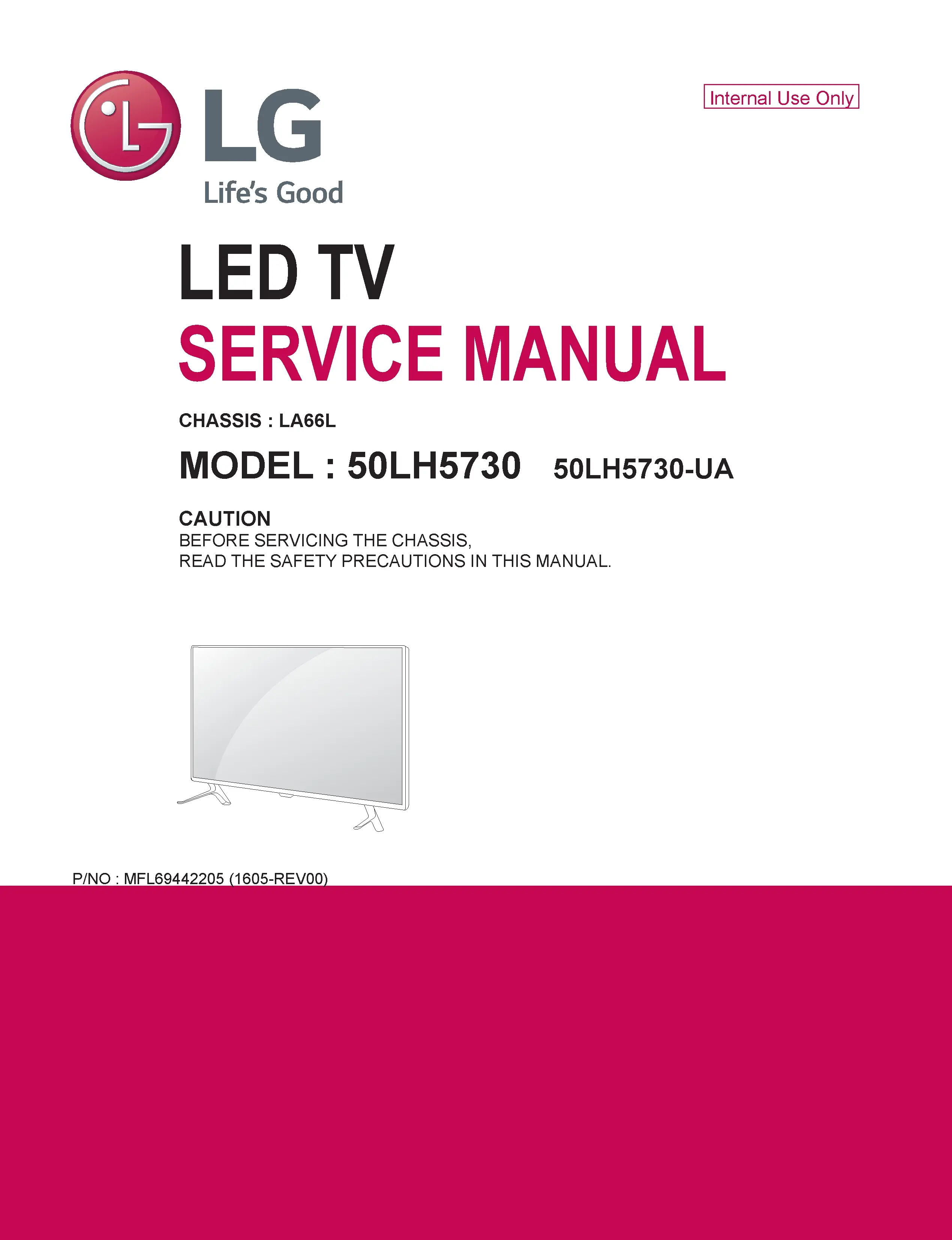 Lg 50lh5730 led tv service manual cover with photo's of Beko dryers, model code and contents