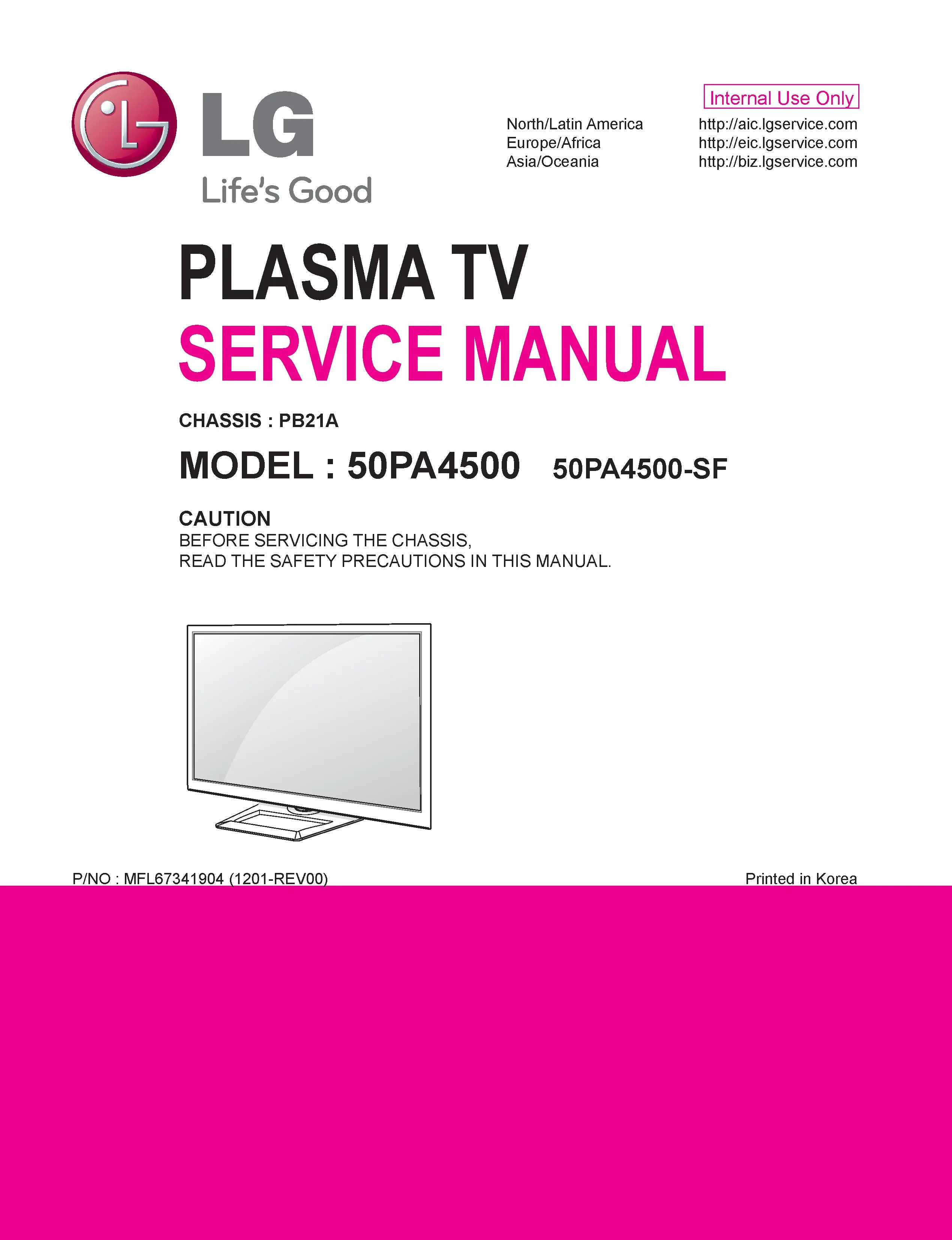 Lg 50pa4500 sf service manual cover with photo's of Beko dryers, model code and contents