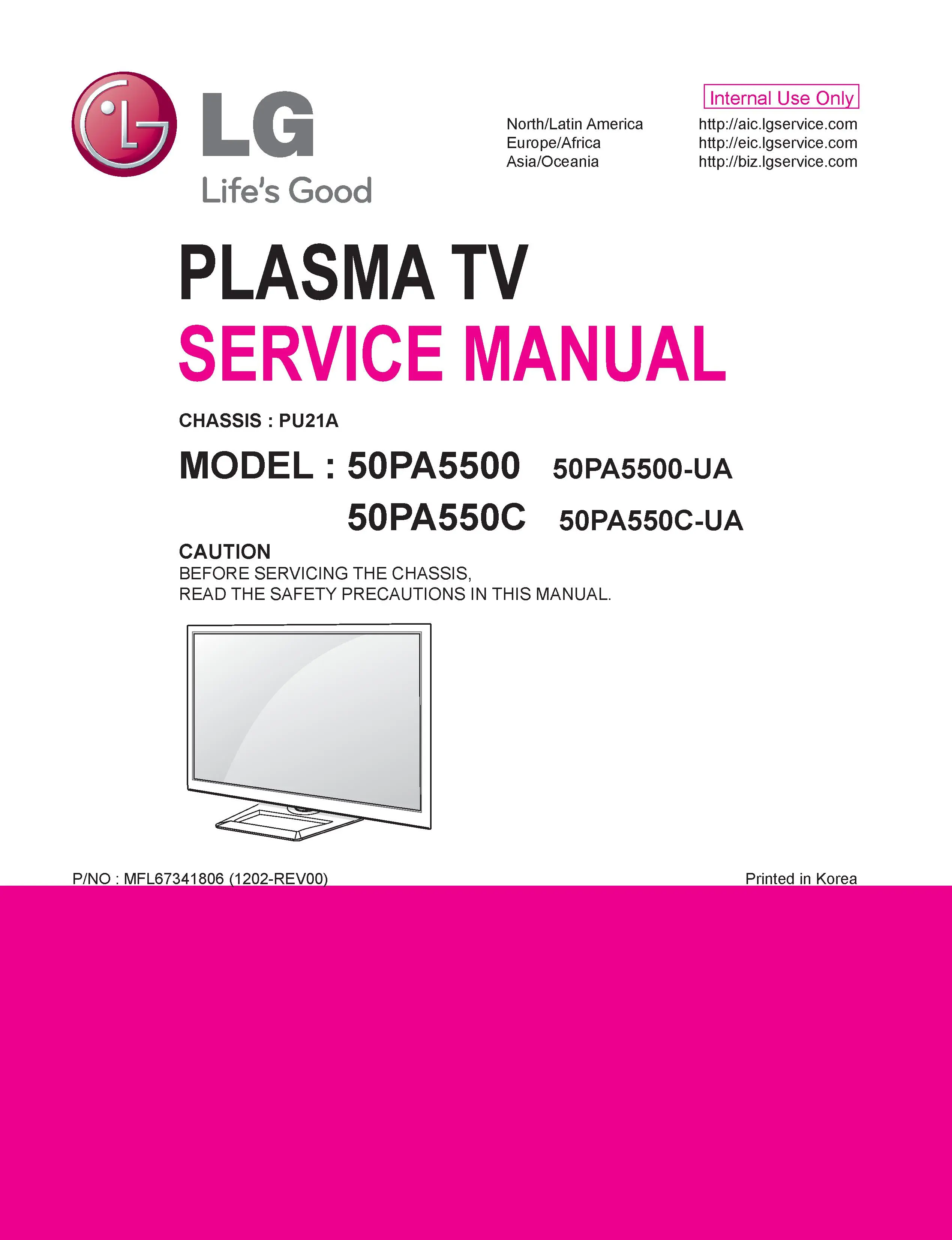 Lg 50pa5500 ua service manual cover with photo's of Beko dryers, model code and contents