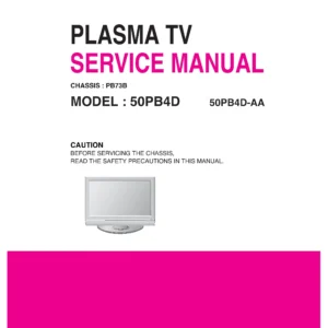 Lg 50pb4d aa service manual cover with photo's of Beko dryers, model code and contents
